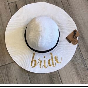 Used once bride beach sun hat white